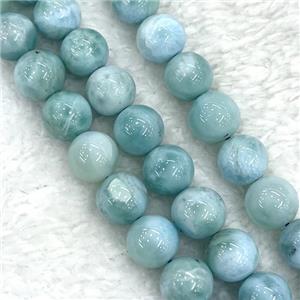Natural Larimar Beads Blue Smooth Round, approx 8.3mm