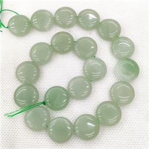 Natural Green Aventurine Circle Beads, approx 20mm