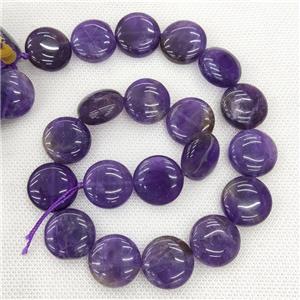 Natural Amethyst Beads Purple Circle, approx 20mm