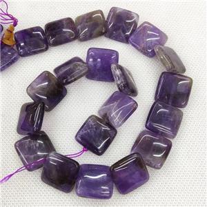 Natural Amethyst Beads Purple Square, approx 20mm
