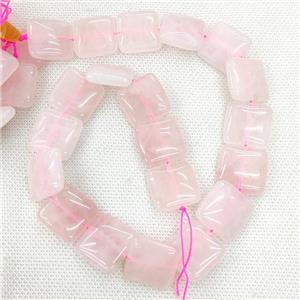 Natural Pink Rose Quartz Square Beads, approx 20mm