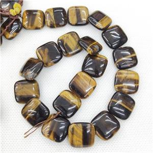 Natural Tiger Eye Stone Beads Square, approx 20mm
