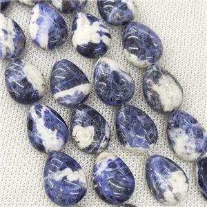 Natural Blue Sodalite Teardrop Beads, approx 15-20mm, 20pcs per st