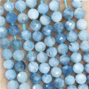 Natural Blue Aquamarine Beads Faceted Round, approx 4.7-5.5mm