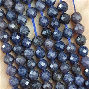 Natural Sapphire Beads DeepBlue B-Grade Faceted Round, approx 4.7-5.5mm