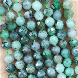 Natural Emerald Beads Green Faceted Round, approx 4.7-5.5mm