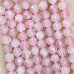 Natural Pink Rose Quartz Beads Faceted Round, approx 4.7-5.5mm