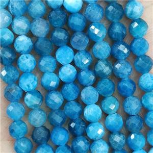 Natural Blue Apatite Beads A-Grade Faceted Round, approx 4.7-5.5mm