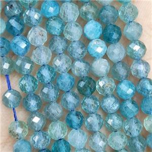 Natural Apatite Beads Blue Faceted Round, approx 4.7-5.5mm
