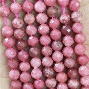Natural Pink Rhodonite Beads Faceted Round, approx 5.6-6mm