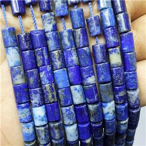 Natural Blue Lapis Lazuli Tube Beads, approx 6-8mm
