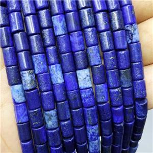 Natural Blue Lapis Lazuli Column Beads Dye, approx 6-8mm