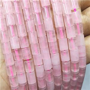 Natural Pink Rose Quartz Tube Beads, approx 6-8mm
