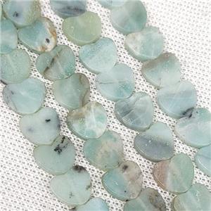 Blue Amazonite Heart Beads, approx 10mm