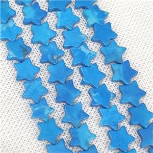 Blue Howlite Turquoise Star Beads Dye, approx 10mm