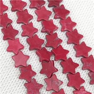 Red Howlite Turquoise Star Beads Dye, approx 10mm