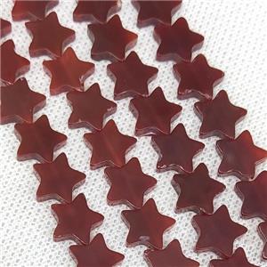 Natural Agate Star Beads Red Dye, approx 10mm