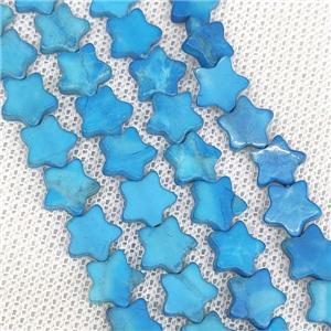 Blue Howlite Turquoise Star Beads Dye, approx 8mm