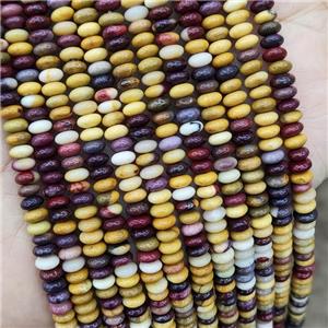 Natural Mookaite Beads Multicolor Smooth Rondelle, approx 2x4mm