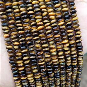 Natural Tiger Eye Stone Beads Smooth Rondelle, approx 2x4mm