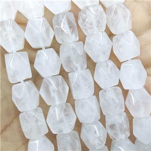 Natural Clear Crystal Quartz Beads Freeform Faceted, approx 9-11mm