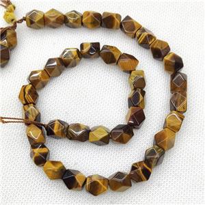 Natural Tiger Eye Stone Beads Freeform Faceted, approx 9-11mm