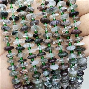 Natural Green Chlorite Quartz Spacer Beads Freeform Chips, approx 9-12mm