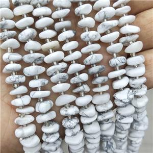 Natural White Howlite Turquoise Spacer Beads Freeform Chips, approx 9-12mm