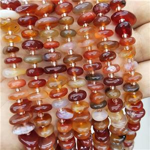Natural Red Carnelian Agate Spacer Beads Freeform Chips, approx 9-12mm