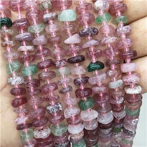Natural Strawberry Quartz Spacer Beads Freeform Chips, approx 9-12mm