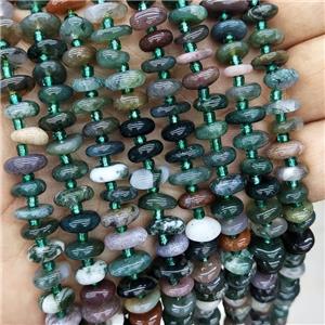 Natural Indian Agate Spacer Beads Freeform Chips Green, approx 9-12mm