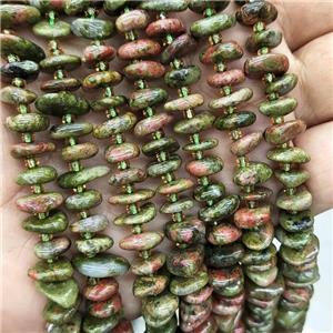 Natural Unakite Spacer Beads Freeform, approx 9-12mm