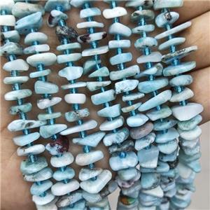 Natural Larimar Spacer Beads Blue Freeform Chips, approx 9-12mm