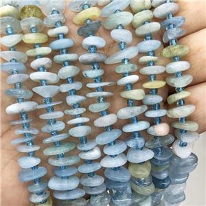 Natural Blue Aquamarine Spacer Beads Freeform Chips, approx 9-12mm