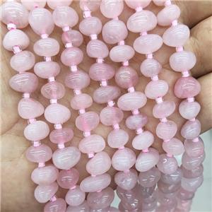 Natural Pink Rose Quatz Beads Freeform, approx 7-10mm