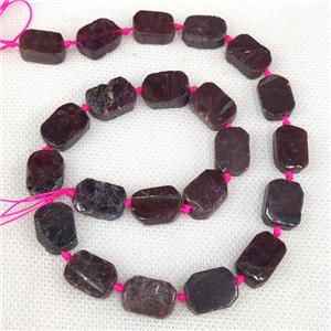 Natural Garnet Rectangle Beads, approx 10-15mm
