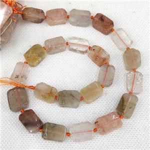 Mixed Rutilated Quartz Rectangle Beads, approx 10-15mm