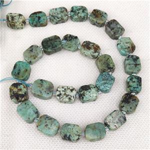 Natural Green African Turquoise Rectangle Beads, approx 10-15mm