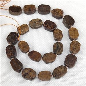 Natural Bronzite Rectangle Beads Coffee, approx 10-15mm