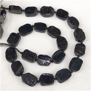 Natural Black Tourmaline Rectangle Beads, approx 10-15mm