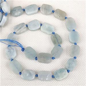 Natural Aquamarine Rectangle Beads Blue, approx 10-15mm