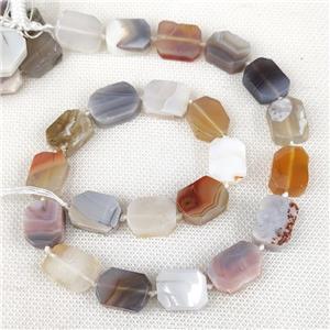 Natural Botswana Agate Rectangle Beads Multicolor, approx 10-15mm