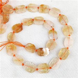 Natural Citrine Rectangle Beads, approx 10-15mm