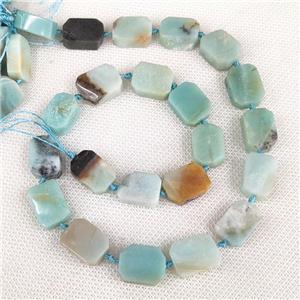 Natural Chinese Amazonite Rectangle Beads, approx 10-15mm