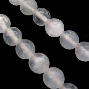 White Selenite Beads Smooth Round, approx 6mm dia