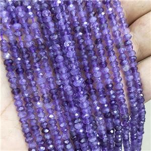 Natural Purple Amethyst Beads Faceted Rondelle, approx 4mm