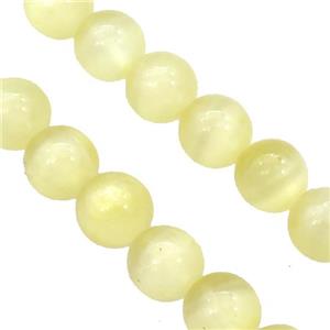 Yellow Selenite Beads Smooth Round Dye, approx 8mm dia