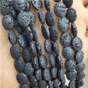Black Rock Lava Oval Beads, approx 8-10mm