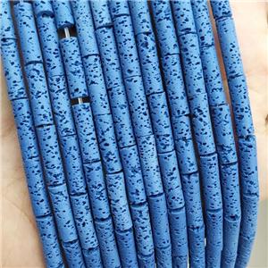 Rock Lava Tube Beads Rich Blue Dye, approx 4-13mm