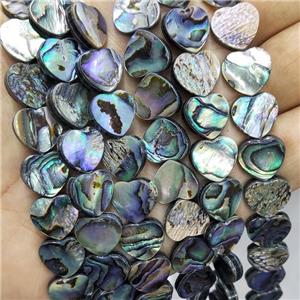Abalone Shell Heart Beads Multicolor, approx 14mm